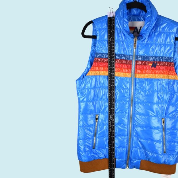 Aviator Nation 5-Stripe Vest Women's Large Glossy Blue Full Zip Sunburst $398 - Picture 16 of 16